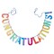 Congratulations Banner - 72" Word Garland for Holiday and Everyday Decor - Easy to Clean, Multi-Use Decoration